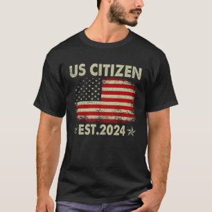 Nieuwe Amerikaanse burger EST 2024 Amerikaanse imm T-shirt