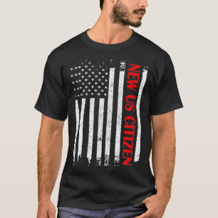 Nieuwe Amerikaanse staatsburger Amerikaanse vlag A T-shirt