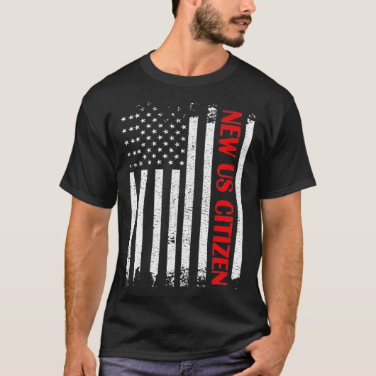 Nieuwe Amerikaanse staatsburger Amerikaanse vlag A T-shirt (Voorkant)
