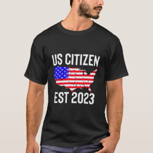 Nieuwe Amerikaanse staatsburger EST 2023 Amerikaan T-shirt