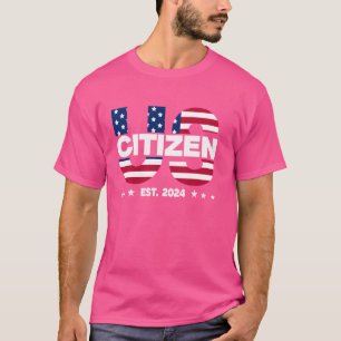 Nieuwe Amerikaanse staatsburger EST 2024 Amerikaan T-shirt