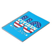 Nieuwe Amerikaanse staatsburger EST 2025 Amerikaan Notitieboek (Linkerzijde)