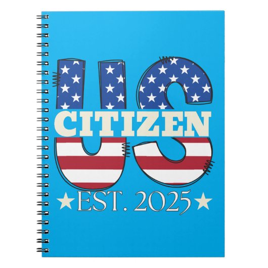 Nieuwe Amerikaanse staatsburger EST 2025 Amerikaan Notitieboek (Voorkant)