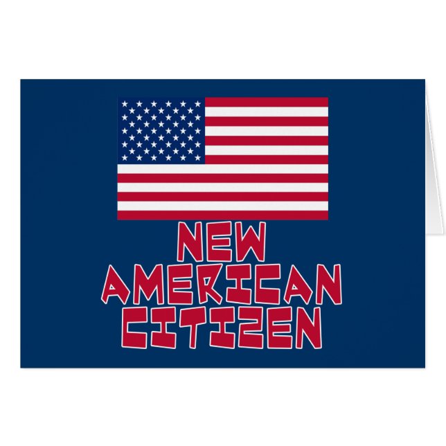 Nieuwe Amerikaanse staatsburger met Amerikaanse vl (Voorkant Horizontaal)