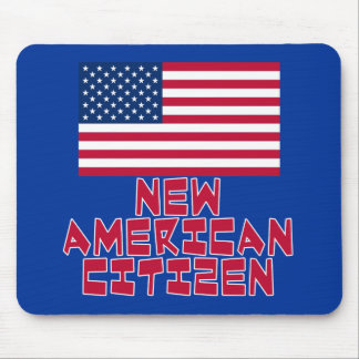 Nieuwe Amerikaanse staatsburger met Amerikaanse vl Muismat