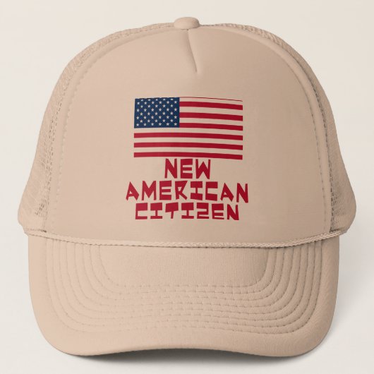 Nieuwe Amerikaanse staatsburger met Amerikaanse vl Trucker Pet (Voorkant)
