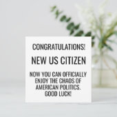 Nieuwe Amerikaanse staatsburger naturalisatie immi Feestdagenkaart (Staand voorkant)