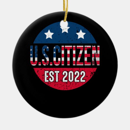 Nieuwe Amerikaanse staatsburger Oost 2022 Amerikaa Keramisch Ornament (Voorkant)