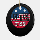 Nieuwe Amerikaanse staatsburger Oost 2022 Amerikaa Keramisch Ornament (Links)