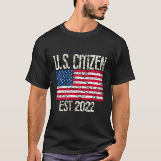 Nieuwe Amerikaanse staatsburger Oost 2022 Amerikaa T-shirt