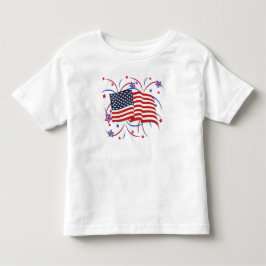 Nieuwe Amerikaanse vlag en vuurwerk   Kinder Shirts