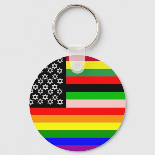 Nieuwe Amerikaanse vlag Sleutelhanger (Voorkant)
