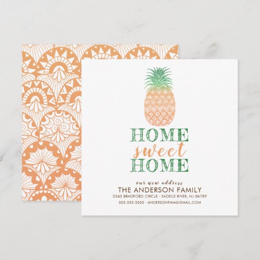 Nieuwe ananas-adreswijzigingsaankondiging aankondiging (Voorkant / Achterkant)