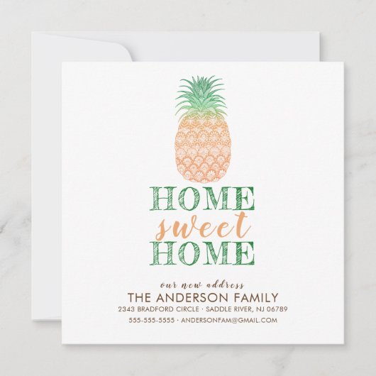 Nieuwe ananas-adreswijzigingsaankondiging aankondiging (Voorkant)