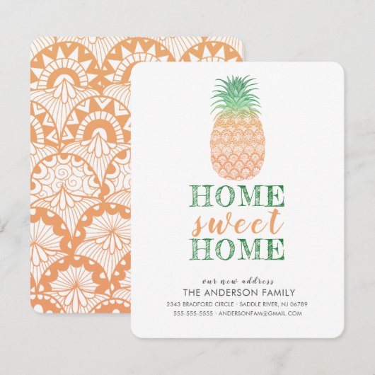 Nieuwe ananas-adreswijzigingsaankondiging aankondiging (Voorkant / Achterkant)