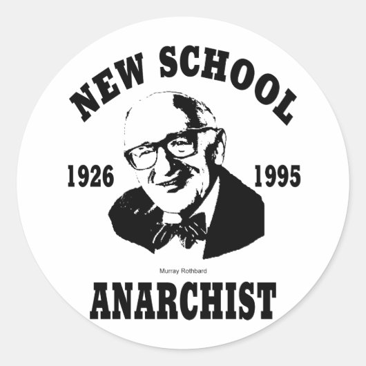 Nieuwe anarchist — Murray Rothbard Ronde Sticker (Voorkant)