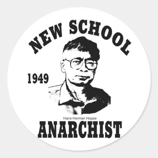 Nieuwe Anarchisten - Hans-Hermann Hoppe Ronde Sticker (Voorkant)