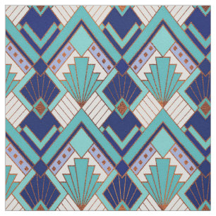 Nieuwe Aqua- en Blue Art Deco-stijl Stof