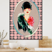 Nieuwe Art Deco Beauty Poster (Keuken)