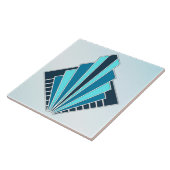 Nieuwe Art Deco-keramiek (blauw) Tegeltje (Zijkant)