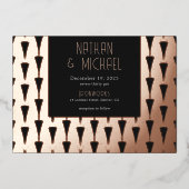 Nieuwe Art Deco Roos Folie Uitnodiging (Voorkant)