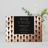 Nieuwe Art Deco Roos Folie Uitnodiging (Staand Voorkant)