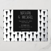 Nieuwe Art Deco Silver Foil Uitnodiging (Voorkant)