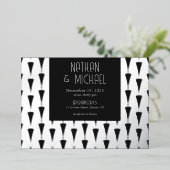 Nieuwe Art Deco Silver Foil Uitnodiging (Staand Voorkant)