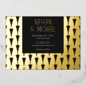 Nieuwe Art Deco Silver Foil Uitnodiging (Voorkant)