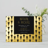 Nieuwe Art Deco Silver Foil Uitnodiging (Staand Voorkant)