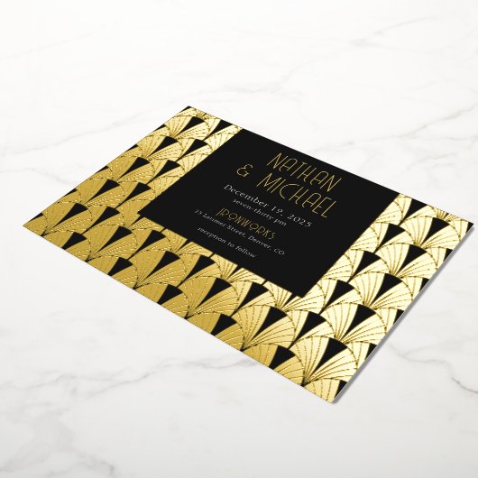 Nieuwe Art Deco Silver Foil Uitnodiging (Gedraaid)