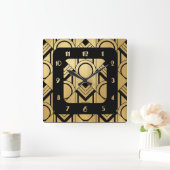 Nieuwe Art Deco Squo Wall Vierkante Klok (Huis)