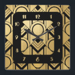 Nieuwe Art Deco Squo Wall Vierkante Klok<br><div class="desc">Ik heb dit ontwerp op andere objecten in mijn winkel. Ik heb ook dit klokgezicht gemaakt voor het toevoegen aan een muurklok. Een nieuwe Art Deco vierkante muurklok voor je huis. Dit ziet er slim uit en zou er geweldig uitzien op een gewone muur. In zwart en goud zou dit...</div>