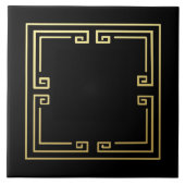 Nieuwe Art Deco Style Black en Gold Tegeltje (Voorkant)
