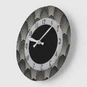 Nieuwe Art Deco Style Black en Silver Grote Klok (Hoek)