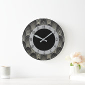Nieuwe Art Deco Style Black en Silver Grote Klok (Huis)