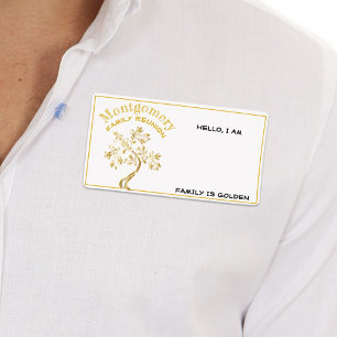 Nieuwe Art Gold Tree-serie Reunion Paper Name Tag Etiket