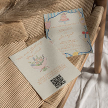 Nieuwe Art Hand Getekende Gestreepte QR Code Huwel