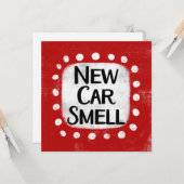 Nieuwe auto ruikt Wenskaart Kaart (Voorkant / Achterkant in situ)