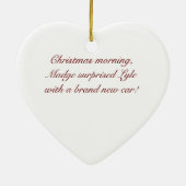 Nieuwe auto voor Kerstmis. Grappig oude foto eind  Keramisch Ornament (Achterkant)