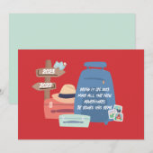 Nieuwe avonturen 2025 wensen aanpasbaar feestdagenkaart (Voorkant / Achterkant)