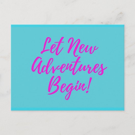 Nieuwe avonturen beginnen briefkaart (Voorkant)