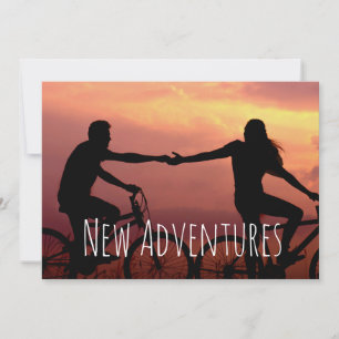 Nieuwe Avonturen Betrokkenheid Custom Foto Huwelij Save The Date