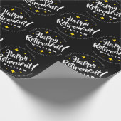 Nieuwe avonturen wachten op Fun Gold Stars Retirem Cadeaupapier (Hoek)