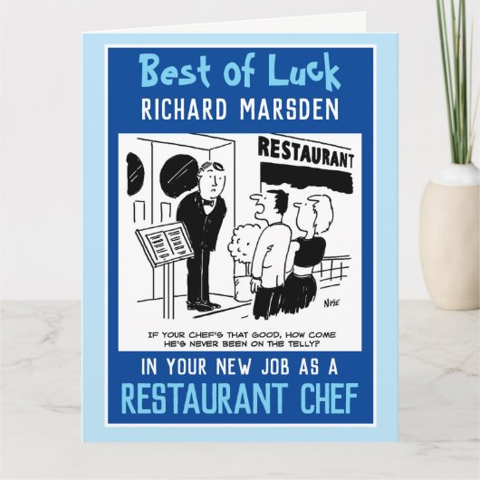 Nieuwe baan als Chef Kaart (Voorkant)