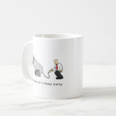 Nieuwe baan gefeliciteerd Circus Cartoon Koffiemok (Voorkant links)