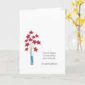 Nieuwe baan Gefeliciteerd Kaarten, leuke rode bloe Kaart (Gele Bloem)