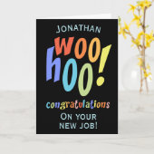 Nieuwe baan gefeliciteerd leuke typografie Kaart (Gele Bloem)