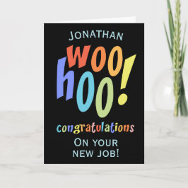 Nieuwe baan gefeliciteerd leuke typografie Kaart