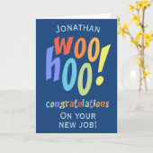 Nieuwe baan Gefeliciteerd Leuke typografie Kaart (Gele Bloem)